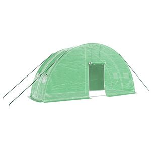 vidaXL drivhus med st&aring;lstel 12 m&sup2; 6x2x2,85 m gr&oslash;n