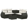 vidaXL Sofa S&aelig;t 6 stk. Sort og Cremehvid Poly Rattan og St&aring;l