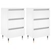 vidaXL sengeborde 2 stk. 40x35x69 cm konstrueret tr&aelig; hvid