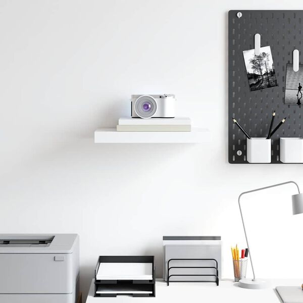 vidaXL v&aelig;ghylde 40x23x3,8 cm MDF hvid