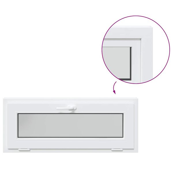 vidaXL k&aelig;ldervindue RISOR 110x40 cm tilt 3 ruder hvid