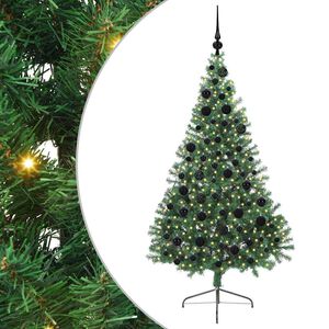 vidaXL Kunstig Forbelyst Juletr&aelig; med 300 LED'er Gr&oslash;n 180 cm PVC