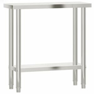 vidaXL arbejdsbord til k&oslash;kken 82,5x30x85 cm rustfrit st&aring;l