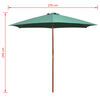 vidaXL parasol 270x270 cm tr&aelig;stang gr&oslash;n