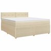 vidaXL Boxmadras med topmadras Cremefarvet 180 x 200 cm Stof