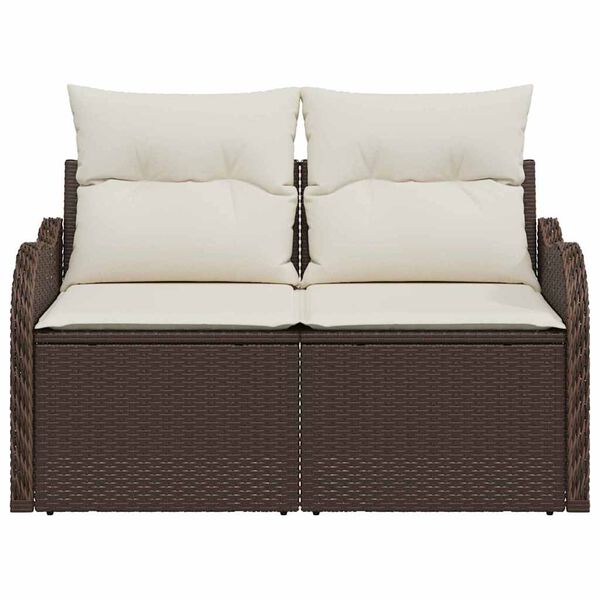 vidaXL Havemøbelsofa Brun 121 x 62 x 69cm polyrattan