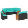 vidaXL sofas&aelig;t til haven 8 dele med hynder polyrattan sort