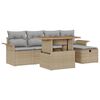 vidaXL Havesofa S&aelig;t 6 pcs Beige polyrattan