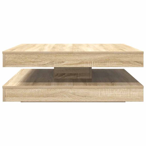 vidaXL sofabord 360 grader drejeligt 90x90x34,5 cm sonoma-eg