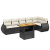 vidaXL sofas&aelig;t til haven 7 dele med hynder polyrattan sort