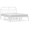 vidaXL sengeramme med sengegavl 140x190 cm metal hvid
