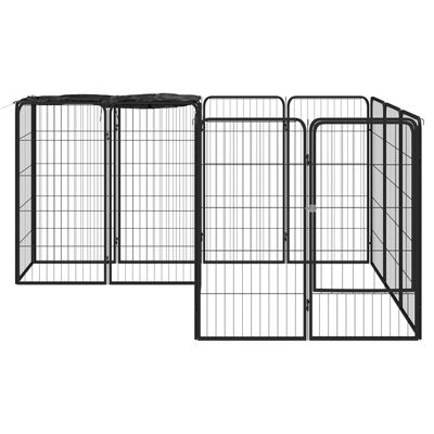 vidaXL 14-panels hundegård 50x100 cm pulverlakeret stål sort