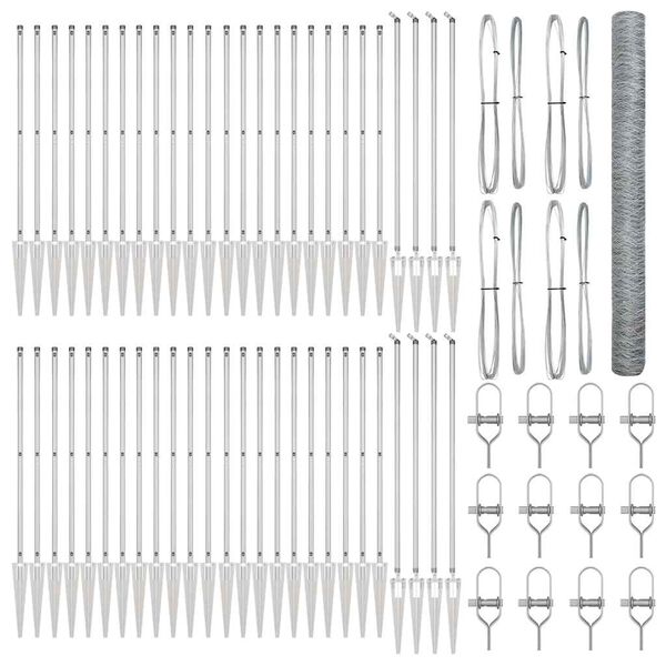 vidaXL Hegnsp&aelig;l S&oslash;lv 100 x 1,6 m (50 mm net) St&aring;l
