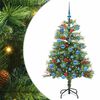 vidaXL Kunstigt juletr&aelig; med LED -strimmellys Gr&oslash;n 150 cm PVC og metal