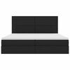 vidaXL Seng med opbevaring og madras Sort 200 x 200 cm Polyester