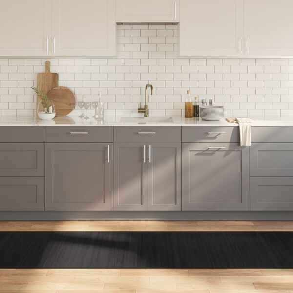 vidaXL gulvt&aelig;ppe 70x400 cm rektangul&aelig;r bambus sort