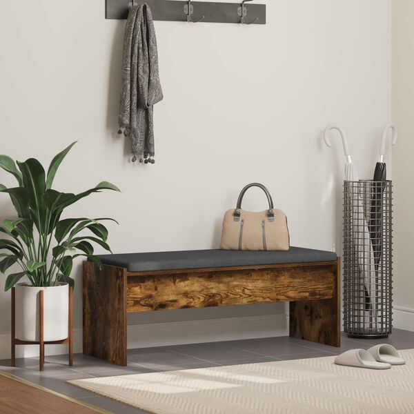 vidaXL Hallb&aelig;nk med pude R&oslash;get eg 103 x 38 x 40 cm