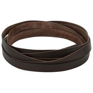 vidaXL L&aelig;derrem M&oslash;rk Brun 200 x 1,5 cm L&aelig;der