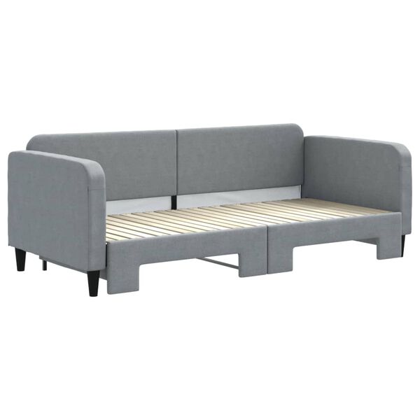 vidaXL daybed med udtræk 90x200 cm stof lysegrå