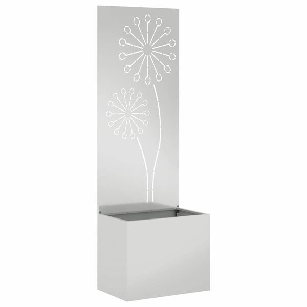 vidaXL Have privatliv sk&aelig;rm S&oslash;lv 50 x 140 cm Galvaniseret st&aring;l