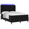 vidaXL LED Box Spring Bed med madras Sort 140 x 200 cm Stof