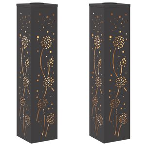 vidaXL Solar LED sti lys 2 stk. Varm hvid 18 x 18 x 80 cm