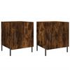 vidaXL sengeborde 2 stk. 40x40x50 cm konstrueret tr&aelig; r&oslash;get egetr&aelig;