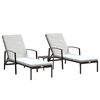 vidaXL liggestole 2 stk. med bord polyrattan brun
