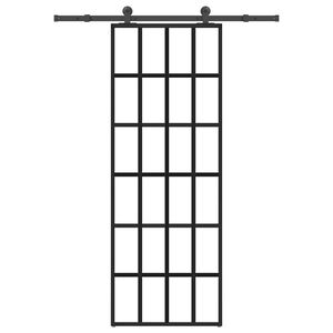 vidaXL skyded&oslash;r med hardwares&aelig;t 76x205 cm sikkerhedsglas aluminium