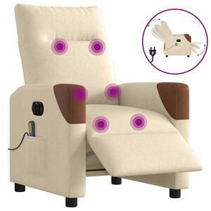vidaXL eldrevet massagestol stof cremefarvet