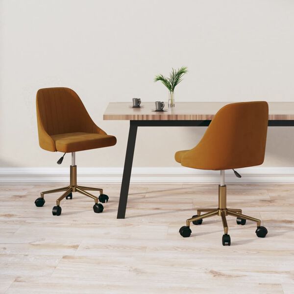 vidaXL drejelige spisebordsstole 2 stk. fl&oslash;jl brun