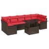 vidaXL Havesofa S&aelig;t med pude 8 pcs Brun polyrattan