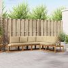 vidaXL Udend&oslash;rs sofagruppe med pude 6 Stk Naturlig og Beige