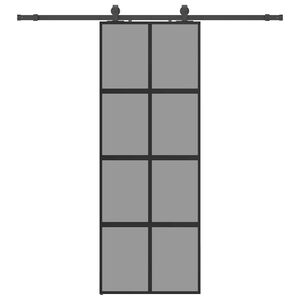 vidaXL skyded&oslash;r med hardwares&aelig;t 76x205 cm h&aelig;rdet glas sort