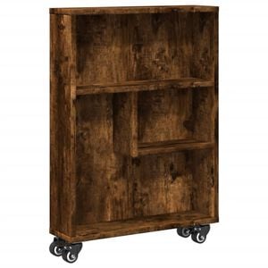 vidaXL smal opbevaringsvogn 48x13x68 cm konstrueret tr&aelig; r&oslash;get egetr&aelig;