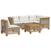 vidaXL sofas&aelig;t til haven 6 dele med hynder polyrattan beige