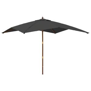 vidaXL haveparasol med tr&aelig;stang 300x300x273 cm antracitgr&aring;