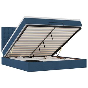 vidaXL osmannisk sengeramme med madras 180x200 cm stof bl&aring;