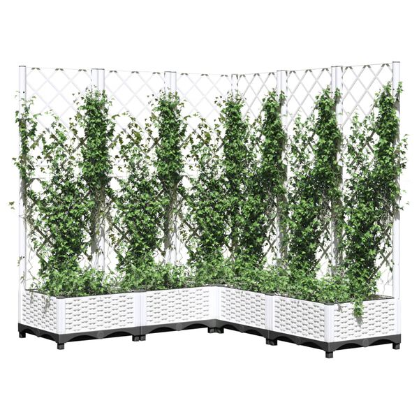 vidaXL plantekasse med espalier 120x120x121,5 cm PP hvid