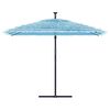 vidaXL haveparasol med st&aring;lstang 290x290x238 cm bl&aring;