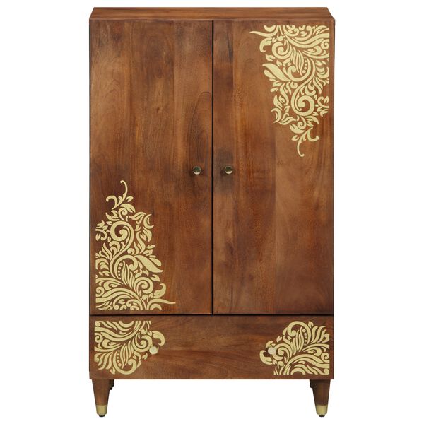 vidaXL Highboard med skuffe Brun 60 x 33 x 100 cm Massivt mangotr&aelig;