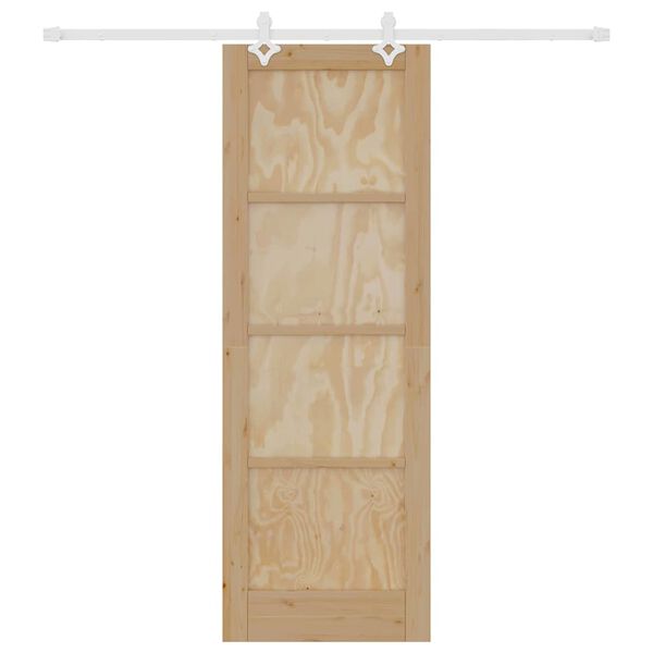 vidaXL Skyded&oslash;r Brun 73,5 x 211 cm Massiv fyrretr&aelig;