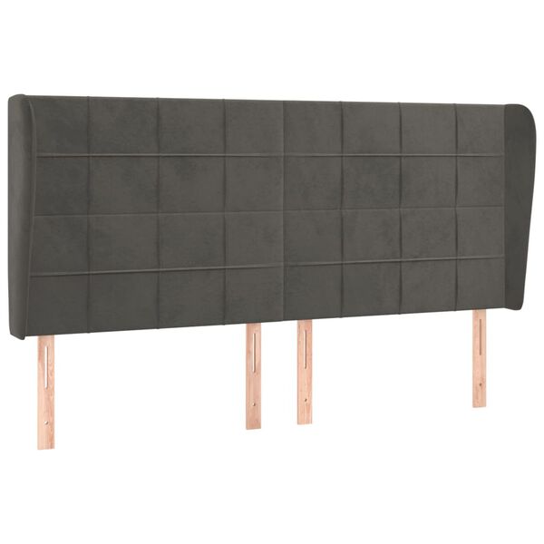 vidaXL sengegavl med kanter 163x23x118/128 cm fl&oslash;jl sort