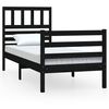 vidaXL sengeramme 90x190 cm Single massivt tr&aelig; sort