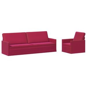 vidaXL Sofa S&aelig;t 2 pcs Vinr&oslash;d Velour (V)