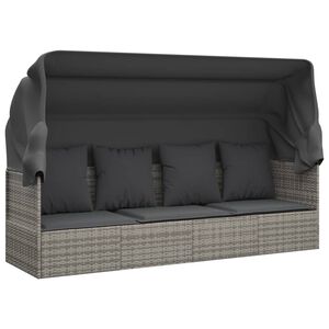vidaXL udend&oslash;rs loungesofa med tag og hynder polyrattan Gr&oslash;n
