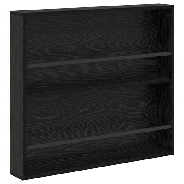 vidaXL Magasin Rack med hylde Sort eg 80 x 12 x 70 cm Konstrueret tr&aelig;