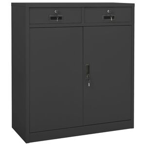 vidaXL kontorskab 90x40x102 cm st&aring;l antracitgr&aring;