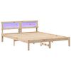 vidaXL Sengestel med hovedg&aelig;rde Brun 150 x 200 cm Massiv fyrretr&aelig;