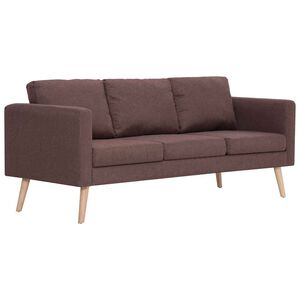 vidaXL 3-personers sofa i stof brun